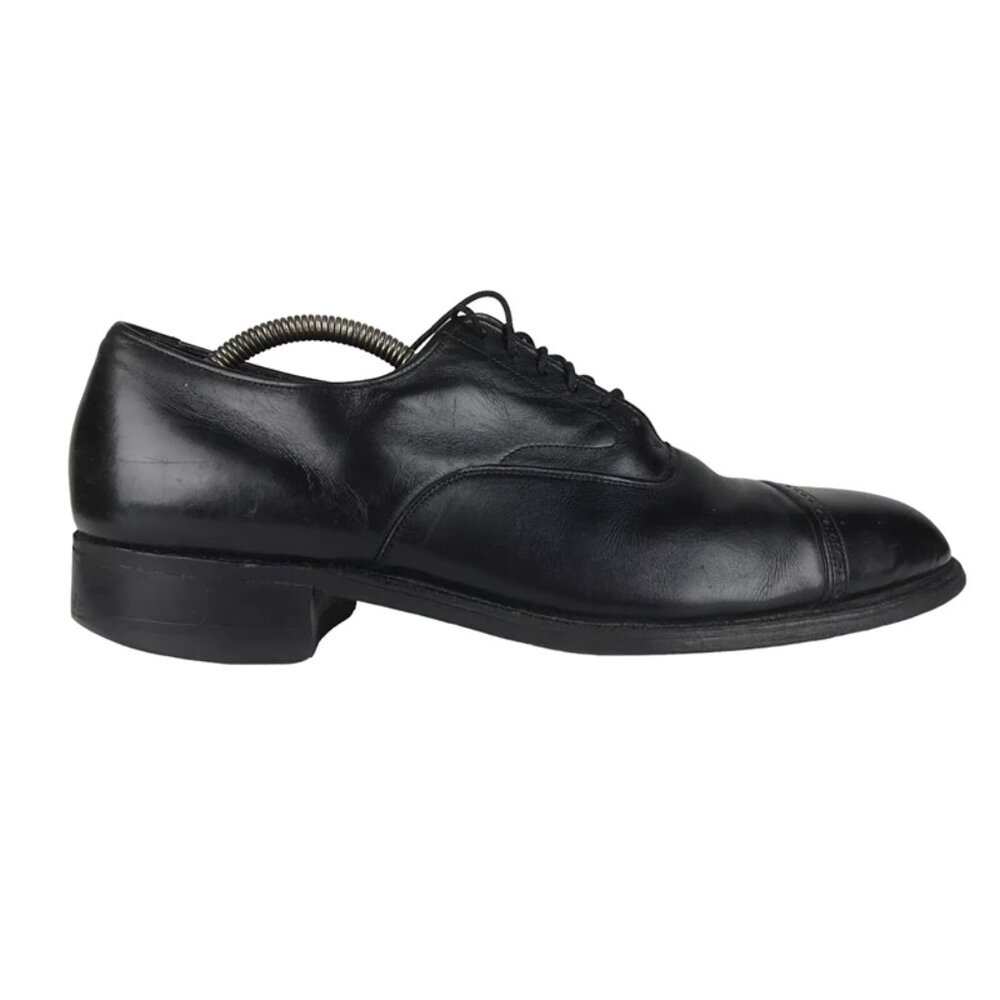 Weyenburg Mens Black‎ Silk Comfort Leather Cap Toe Oxford Shoes Size US 10.5 C
